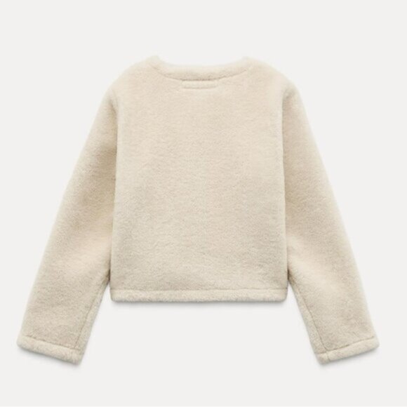 Zara FAUX FUR JACKET WITH FIREMAN CLASP - Picture 7 of 11